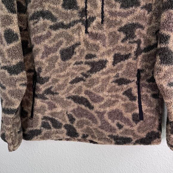 Burlebo Jacket Mens Small Camo Sherpa Quarter Zip Anorak Fleece Outdoors HuntNEW - Picture 7 of 11
